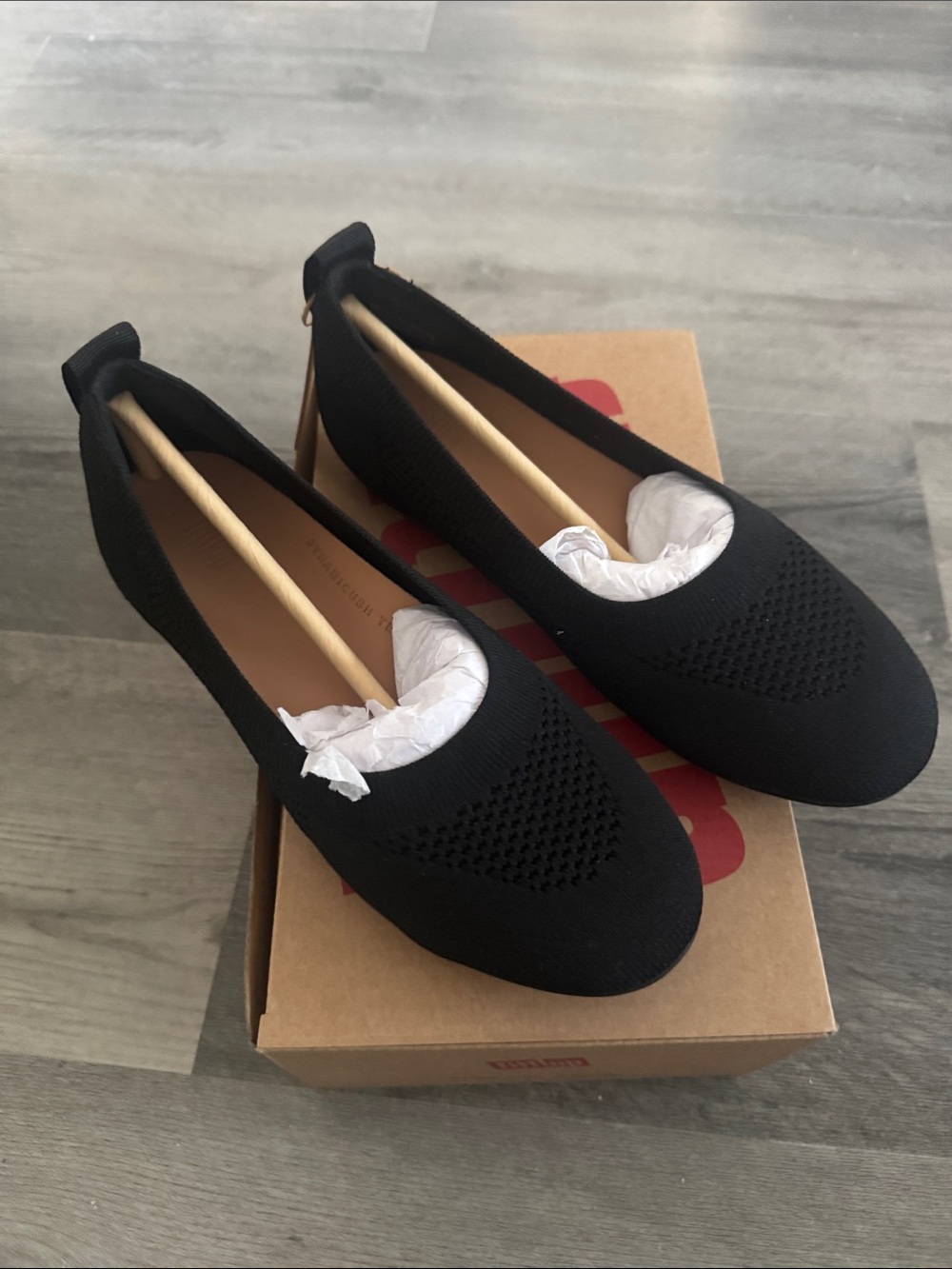 FitFlop Black Ballerina/Maryjane Knit Slip-On Ballet Flats US Size 5 EU 36